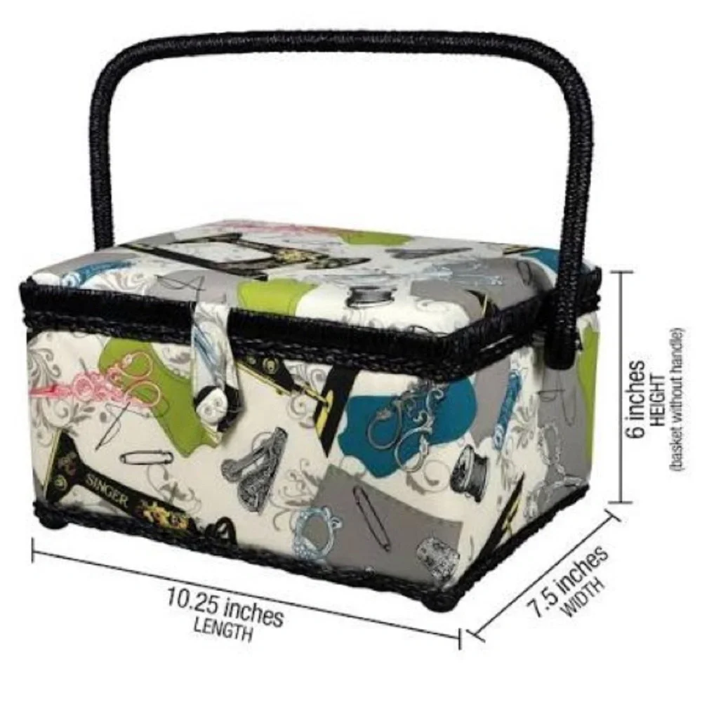 Singer Large Sewing Basket with Lift out Tray and Accessories, NWT - Picture 3 of 8